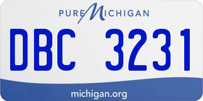 MI license plate DBC3231