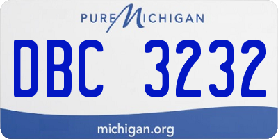 MI license plate DBC3232