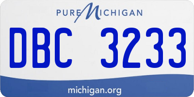 MI license plate DBC3233
