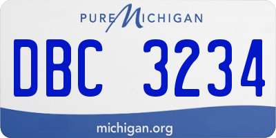 MI license plate DBC3234