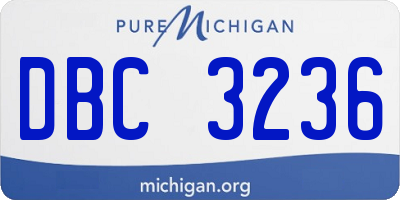 MI license plate DBC3236
