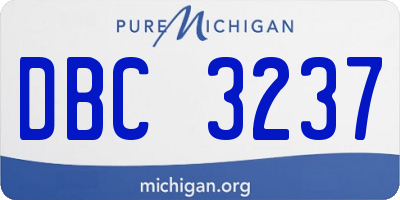 MI license plate DBC3237