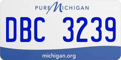 MI license plate DBC3239