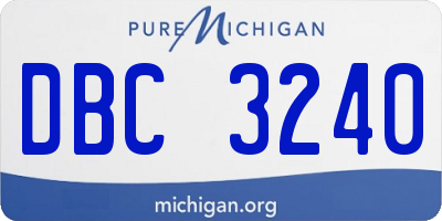 MI license plate DBC3240