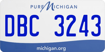 MI license plate DBC3243