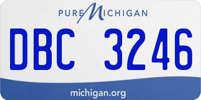 MI license plate DBC3246
