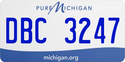 MI license plate DBC3247