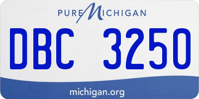 MI license plate DBC3250