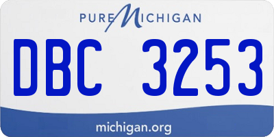 MI license plate DBC3253