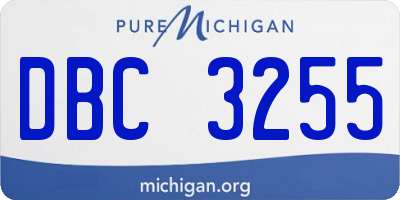 MI license plate DBC3255