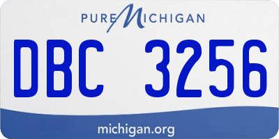 MI license plate DBC3256