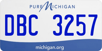 MI license plate DBC3257