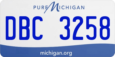 MI license plate DBC3258