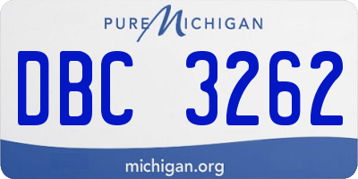 MI license plate DBC3262