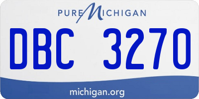MI license plate DBC3270