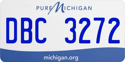 MI license plate DBC3272