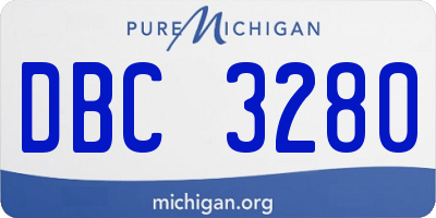 MI license plate DBC3280