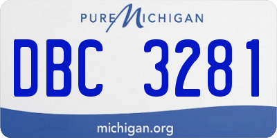 MI license plate DBC3281