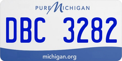 MI license plate DBC3282