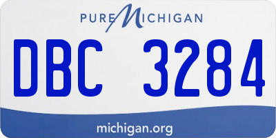 MI license plate DBC3284