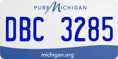 MI license plate DBC3285