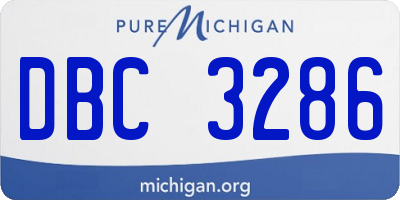 MI license plate DBC3286