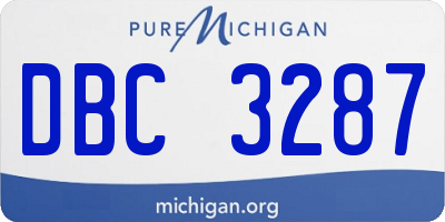 MI license plate DBC3287