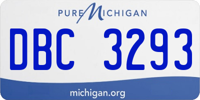 MI license plate DBC3293