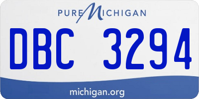 MI license plate DBC3294