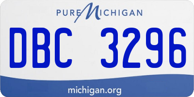 MI license plate DBC3296
