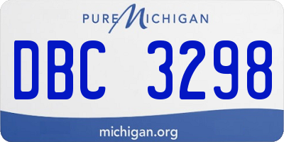 MI license plate DBC3298