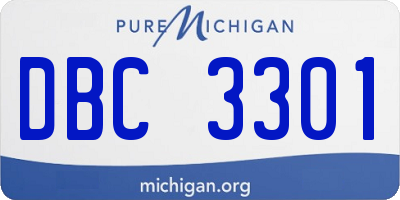 MI license plate DBC3301