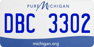 MI license plate DBC3302