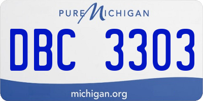 MI license plate DBC3303