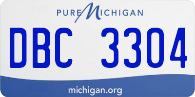 MI license plate DBC3304