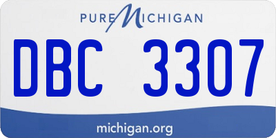 MI license plate DBC3307