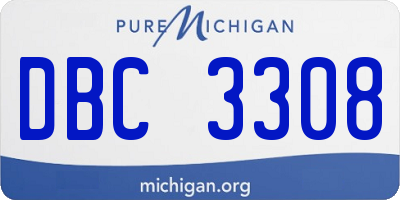 MI license plate DBC3308