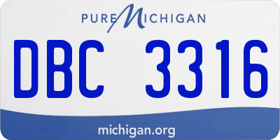 MI license plate DBC3316
