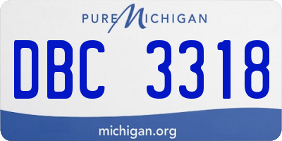 MI license plate DBC3318