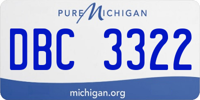 MI license plate DBC3322