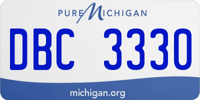 MI license plate DBC3330