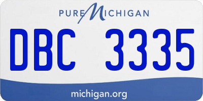 MI license plate DBC3335