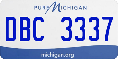 MI license plate DBC3337