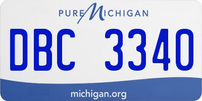 MI license plate DBC3340