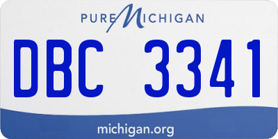 MI license plate DBC3341