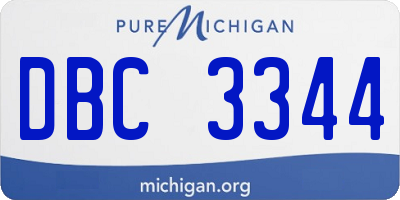 MI license plate DBC3344