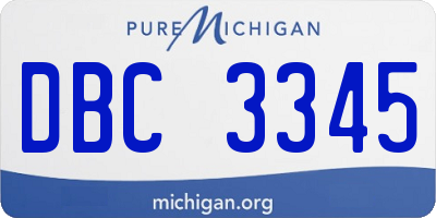 MI license plate DBC3345