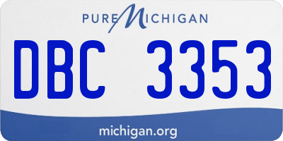 MI license plate DBC3353