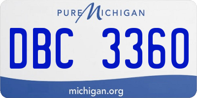 MI license plate DBC3360