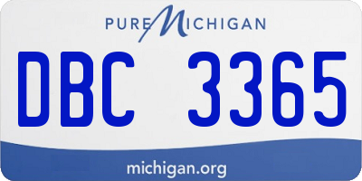 MI license plate DBC3365